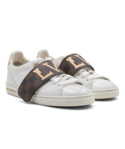 Louis Vuitton Calfskin Damier Ebene Striped Frontrow Sneakers