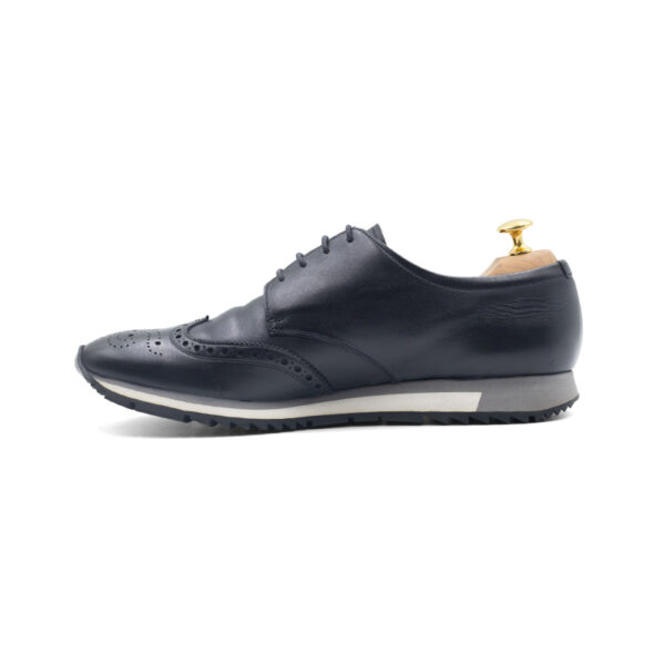 Prada Black Brogue Leather Derby Sneakers - Image 3