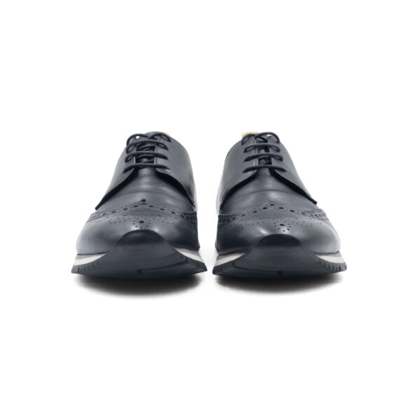 Prada Black Brogue Leather Derby Sneakers - Image 4