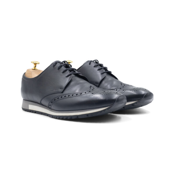 Prada Black Brogue Leather Derby Sneakers