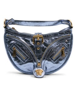 Versace x Dua Lipa Repeat Metallic Leather Hobo Bag