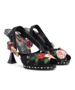 Dolce & Gabbana Rose-Print High Sandals