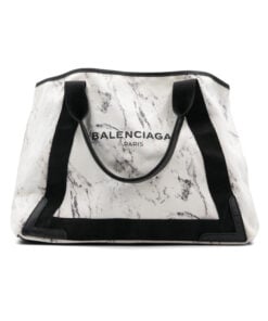 Balenciaga Marble Navy Cabas Tote Bag