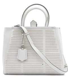 Fendi 2Jours Studded White Tote