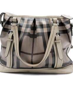 Burberry Beige Smoke Check PVC Hand Bag