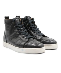 Christian Louboutin Rantus Flat Croc Embossed High Top Trainers
