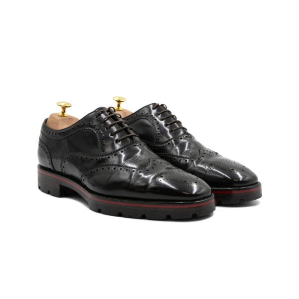 Christian Louboutin Charlie Me Flat Black Leather Shoes