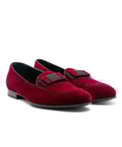 Dolce & Gabbana Burgundy Velvet Loafers
