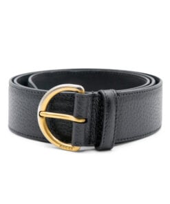 Gucci Polished D-Ring Black Leather Belt