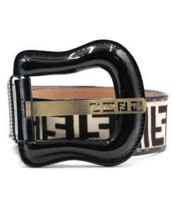 Fendi B Buckle FF Wide Animal Hair Belt