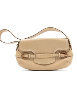 Salvatore Ferragamo Leather Gancini Buckle Flap Hobo Bag