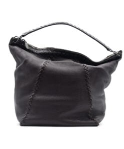 Bottega Veneta Black Cervo Leather Loop Hobo Bag