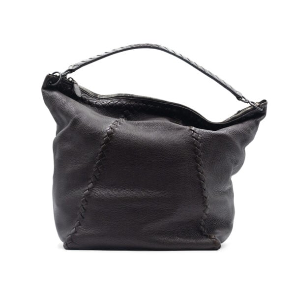Bottega Veneta Black Cervo Leather Loop Hobo Bag