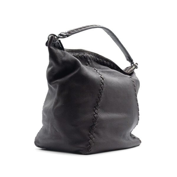 Bottega Veneta Black Cervo Leather Loop Hobo Bag - Image 2