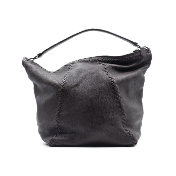 Bottega Veneta Black Cervo Leather Loop Hobo Bag - Image 4