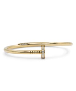 Cartier Yellow Gold Juste un Clou Classic Bracelet with Diamonds Size 17