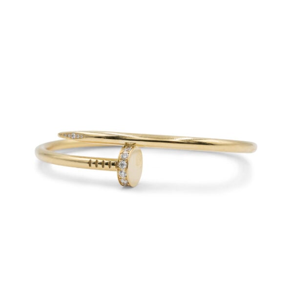 Cartier Yellow Gold Juste un Clou Classic Bracelet with Diamonds Size 17 - Image 2