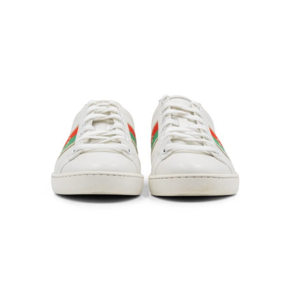 Gucci White Leather Interlocking G Ace Low Top Sneakers - Image 4