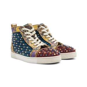 Christian Louboutin Multicolour Suede & Python Leather Louis Junior Spike High Tops
