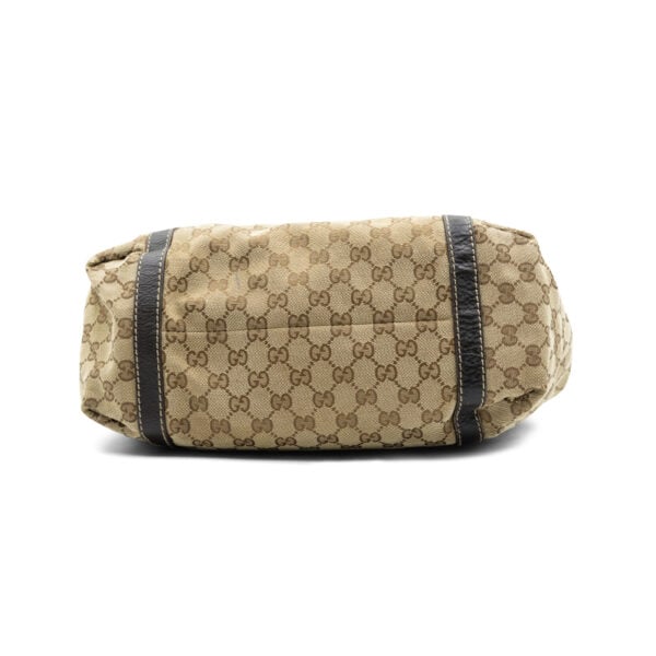 Gucci Beige/Dark Brown GG Canvas Medium New Ladies Web Tote - Image 5