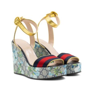 Gucci GG Blooms Wedge Sandals