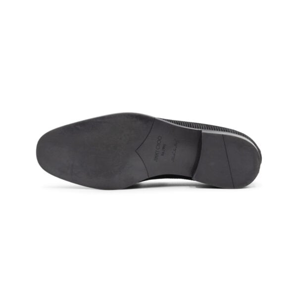 Jimmy Choo Black Stripe Suede Tassel Loafers - Image 6