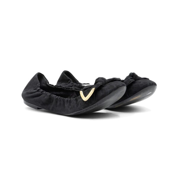 Louis Vuitton Black Leopard Amulet Ballet Flats