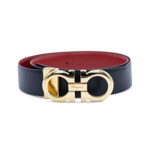 Salvatore Ferragamo Gold Gancini Reversible Belt