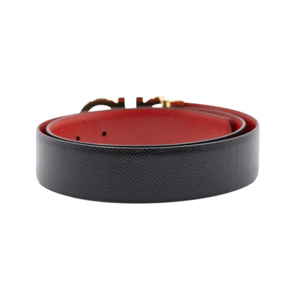 Salvatore Ferragamo Gold Gancini Reversible Belt - Image 2