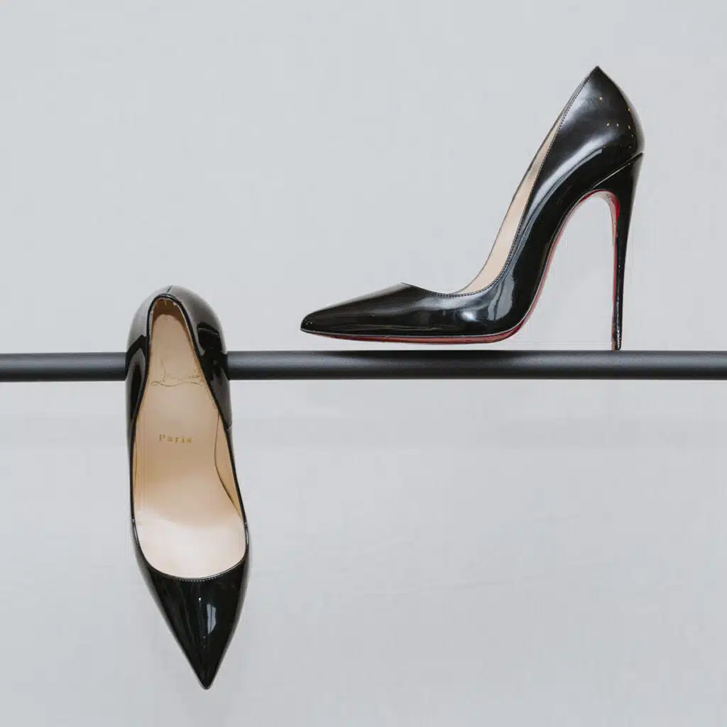 Pair of elegant women’s high-heel shoes in a luxury fashion style on a clean background