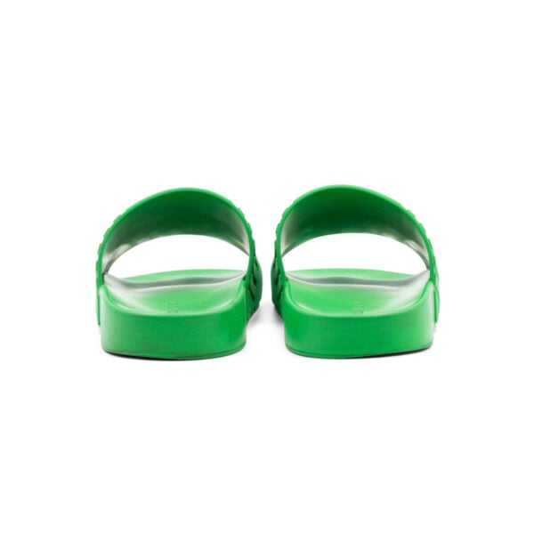 Bottega Veneta Green Rubber Flat Slides - Image 5