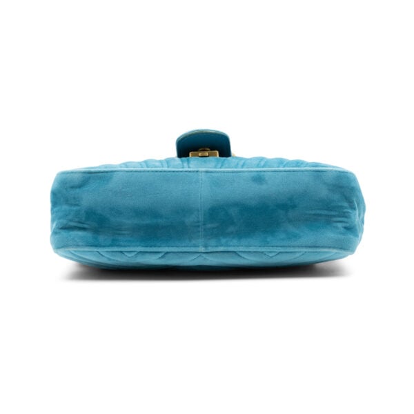 Gucci Blue Velvet GG Marmont Matelassé Shoulder Bag - Image 5