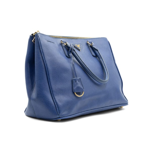 Prada Bluette Saffiano Lux Leather Large Tote Bag - Image 3