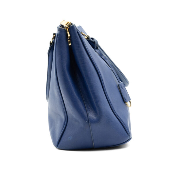 Prada Bluette Saffiano Lux Leather Large Tote Bag - Image 2