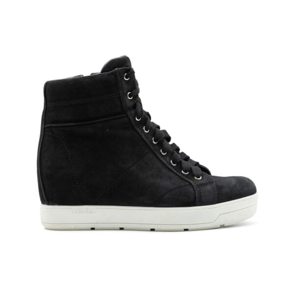 Prada Black Suede Wedge Sneakers - Image 2
