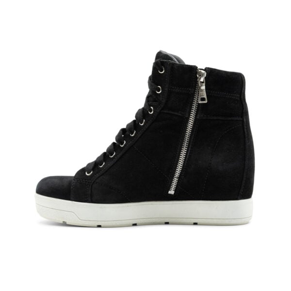 Prada Black Suede Wedge Sneakers - Image 3