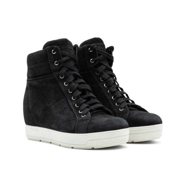 Prada Black Suede Wedge Sneakers
