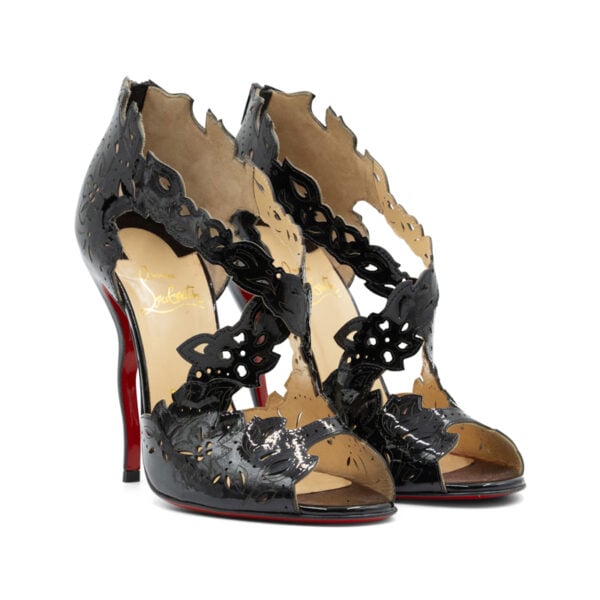 Christian Louboutin Black Patent Leather Decoupadiva 120 Pumps