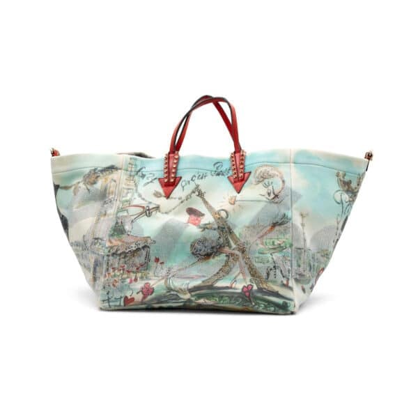 Christian Louboutin Neoprene Cabaraparis Spikes Loubi Multicolor Tote