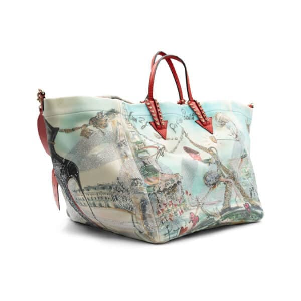Christian Louboutin Neoprene Cabaraparis Spikes Loubi Multicolor Tote - Image 3