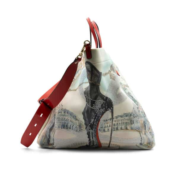 Christian Louboutin Neoprene Cabaraparis Spikes Loubi Multicolor Tote - Image 4