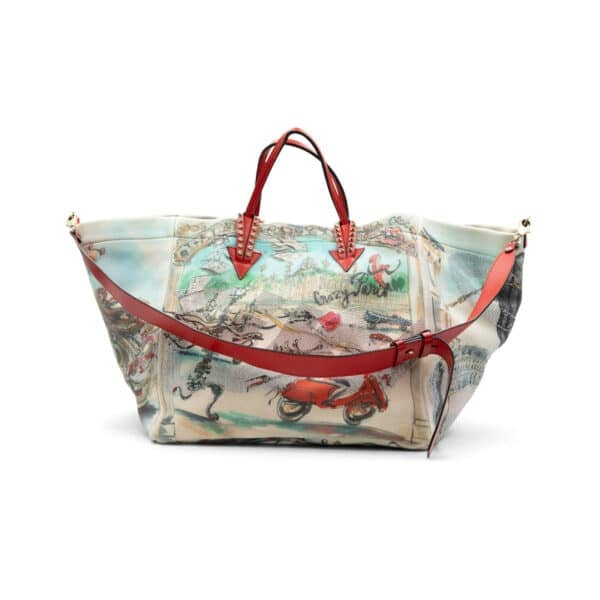 Christian Louboutin Neoprene Cabaraparis Spikes Loubi Multicolor Tote - Image 2
