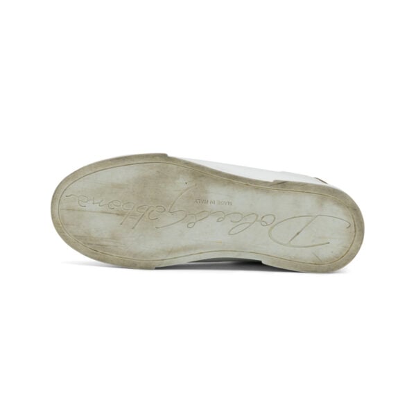 Dolce & Gabbana White/Gold Leather Portofino Pearl Embellished Low Top Sneakers - Image 6