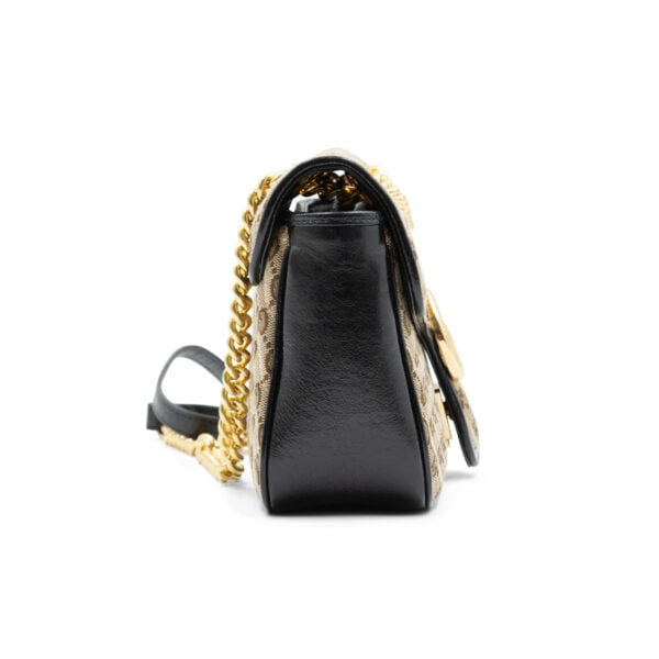 Gucci Beige/Black Diagonal Quilted GG Marmont Shoulder Bag - Image 3