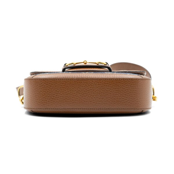 Gucci Blue/Brown GG Canvas and Leather Mini Horsebit 1955 Crossbody Bag - Image 5