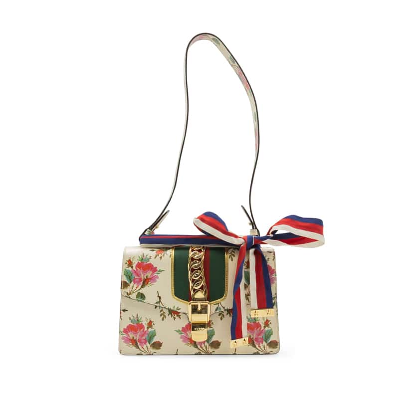 Gucci Calfskin Floral Small Sylvie Top Handle Bag - Image 5