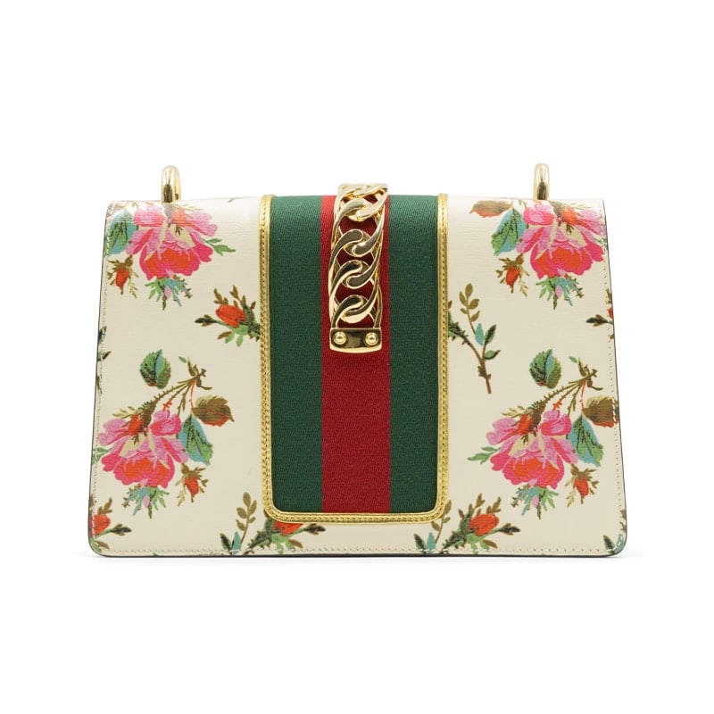 Gucci Calfskin Floral Small Sylvie Top Handle Bag - Image 2