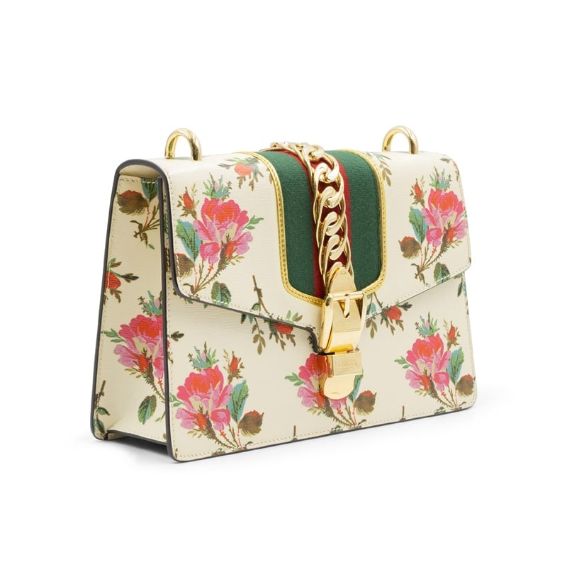 Gucci Calfskin Floral Small Sylvie Top Handle Bag - Image 3