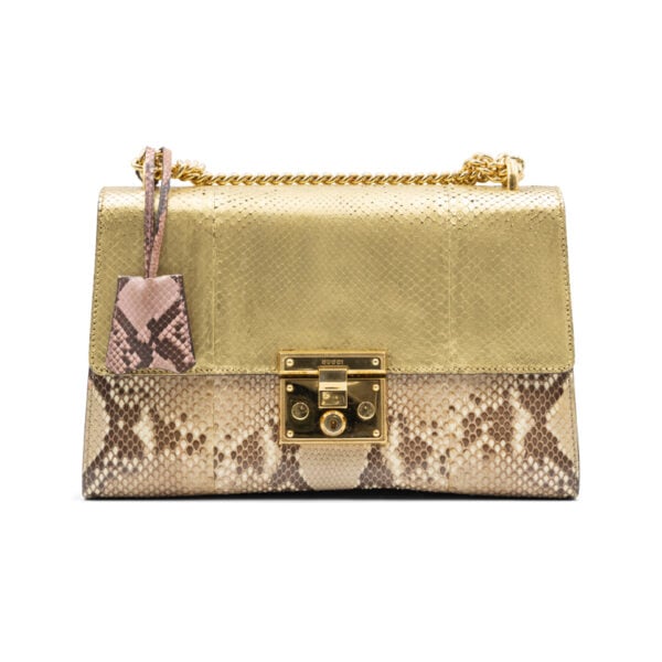Gucci Python Gold Metallic Padlock Bag