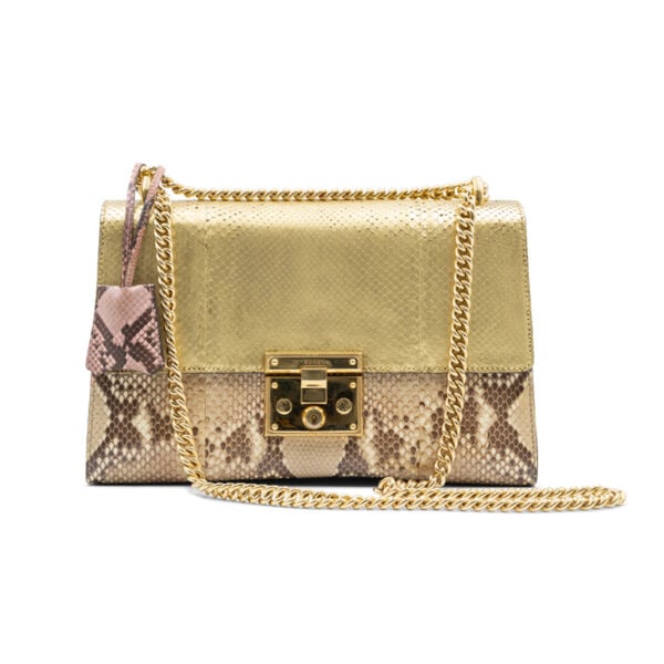 Gucci Python Gold Metallic Padlock Bag - Image 6